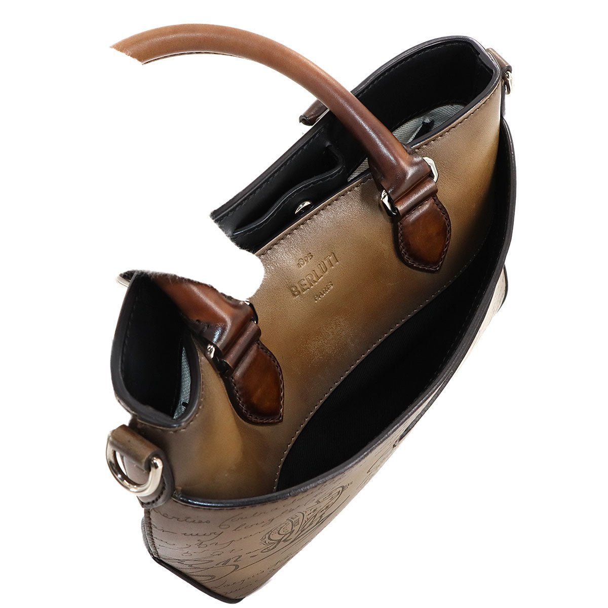 Calligraphy Toujours Gulliver Tote Shoulder Bag Leather Brown