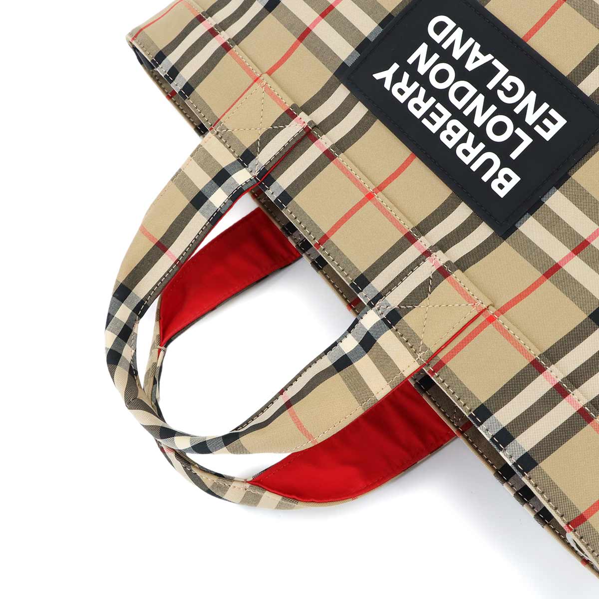 Nova Check Tote Shoulder Bag Canvas Beige Plaid 8017740