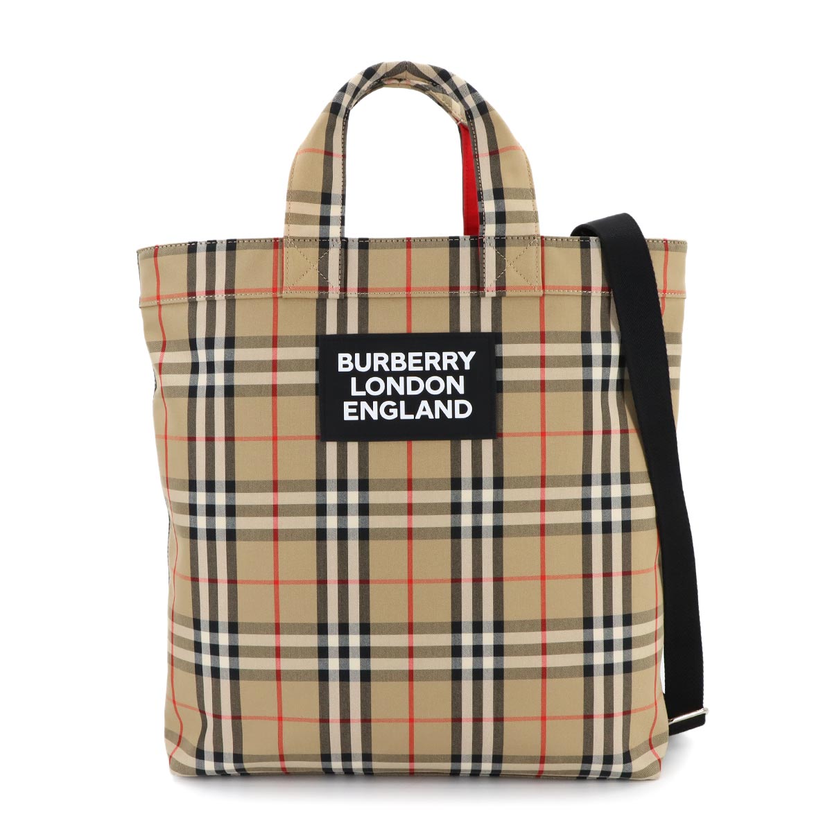 Nova Check Tote Shoulder Bag Canvas Beige Plaid 8017740