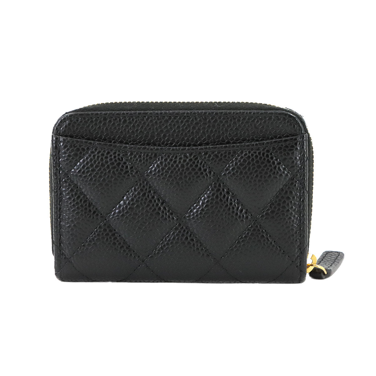Matelasse Coin Case Purse Leather Black AP0216