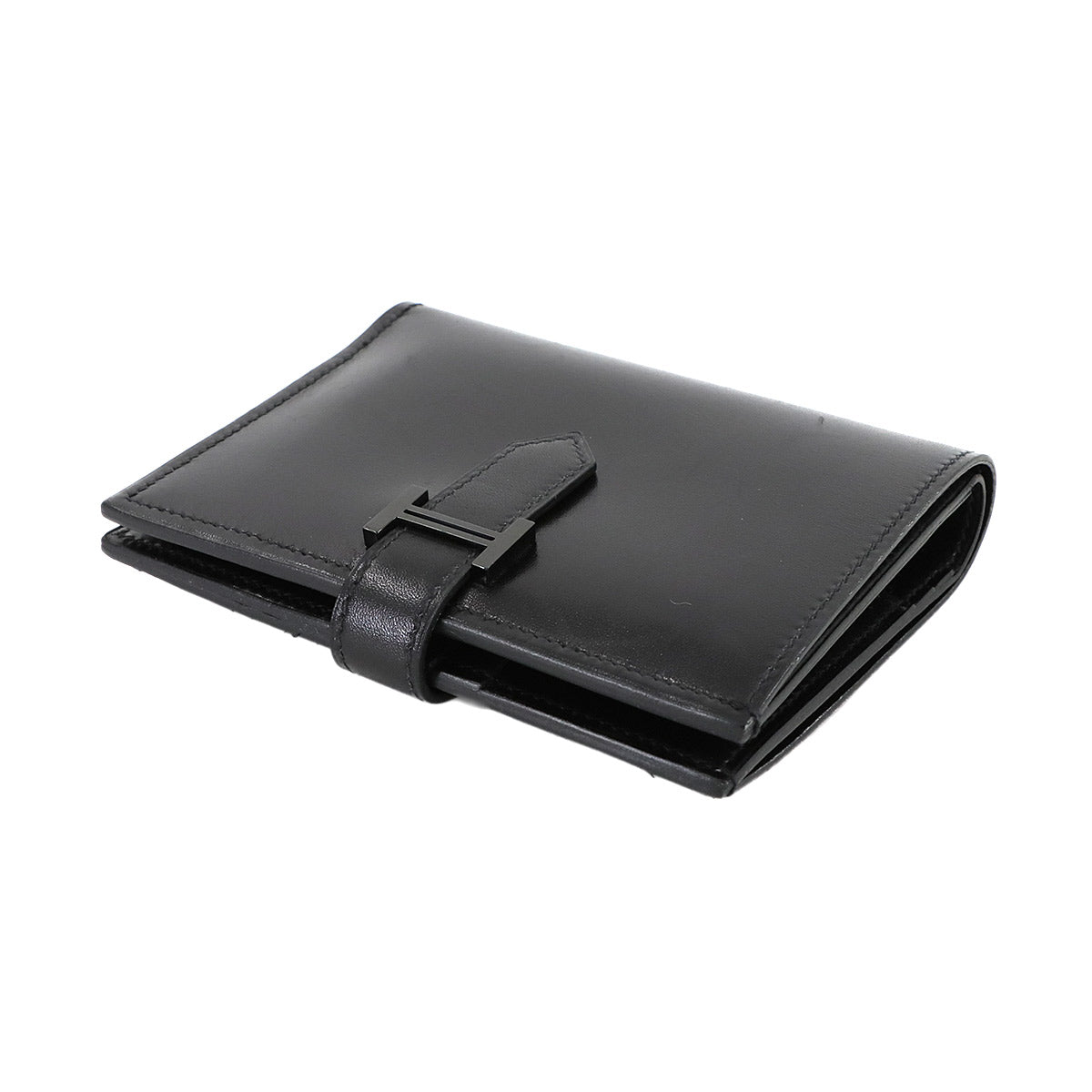 So Black Bearn Compact Wallet Monochrome Box calf Purse