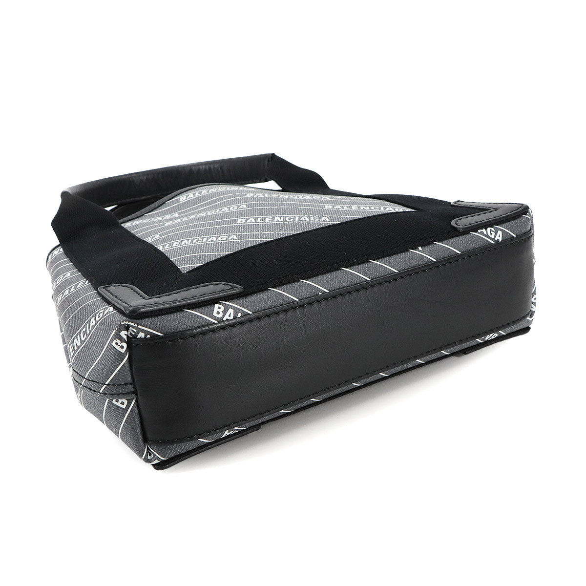 Navy XS Cabas Tote Bag PVC Leather Gray Black 390346