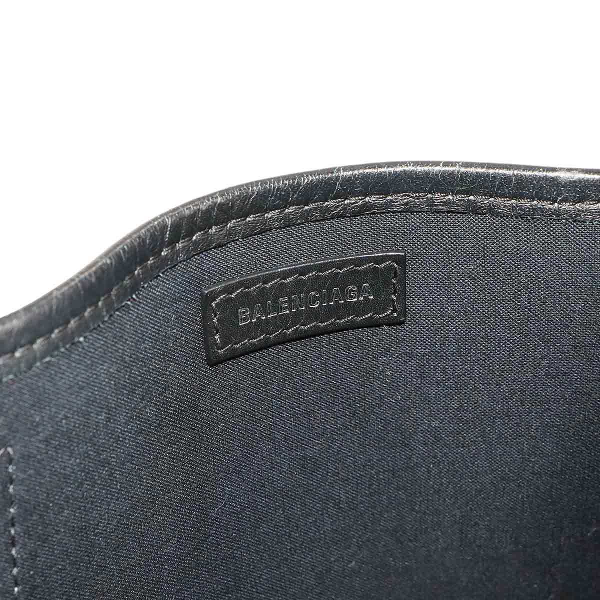 Navy XS Cabas Tote Bag PVC Leather Gray Black 390346