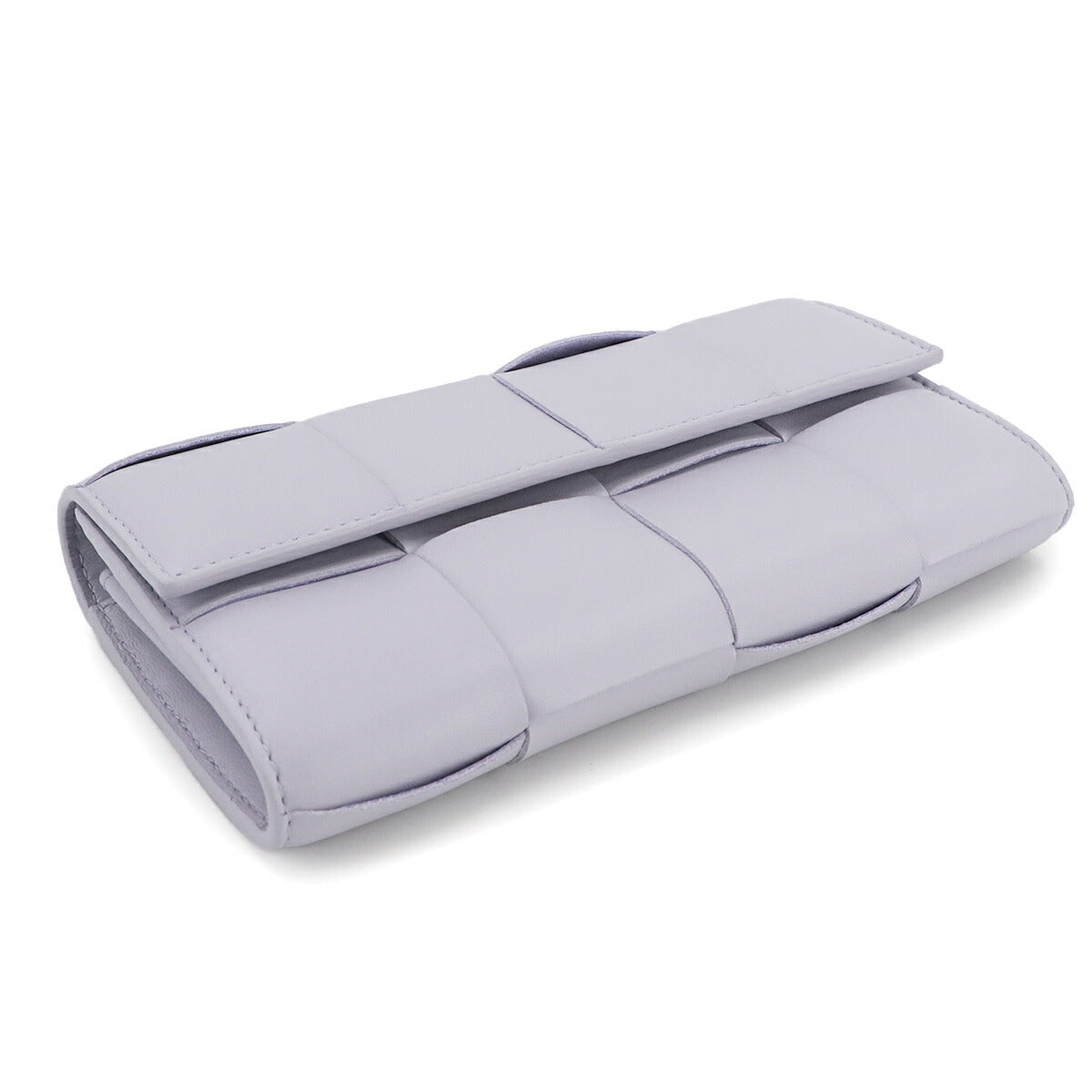 Maxi Intrecciato Long Wallet Leather Light Purple 667433