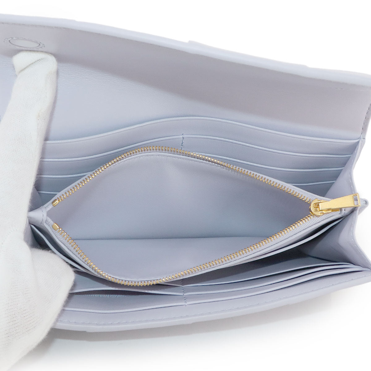 Maxi Intrecciato Long Wallet Leather Light Purple 667433