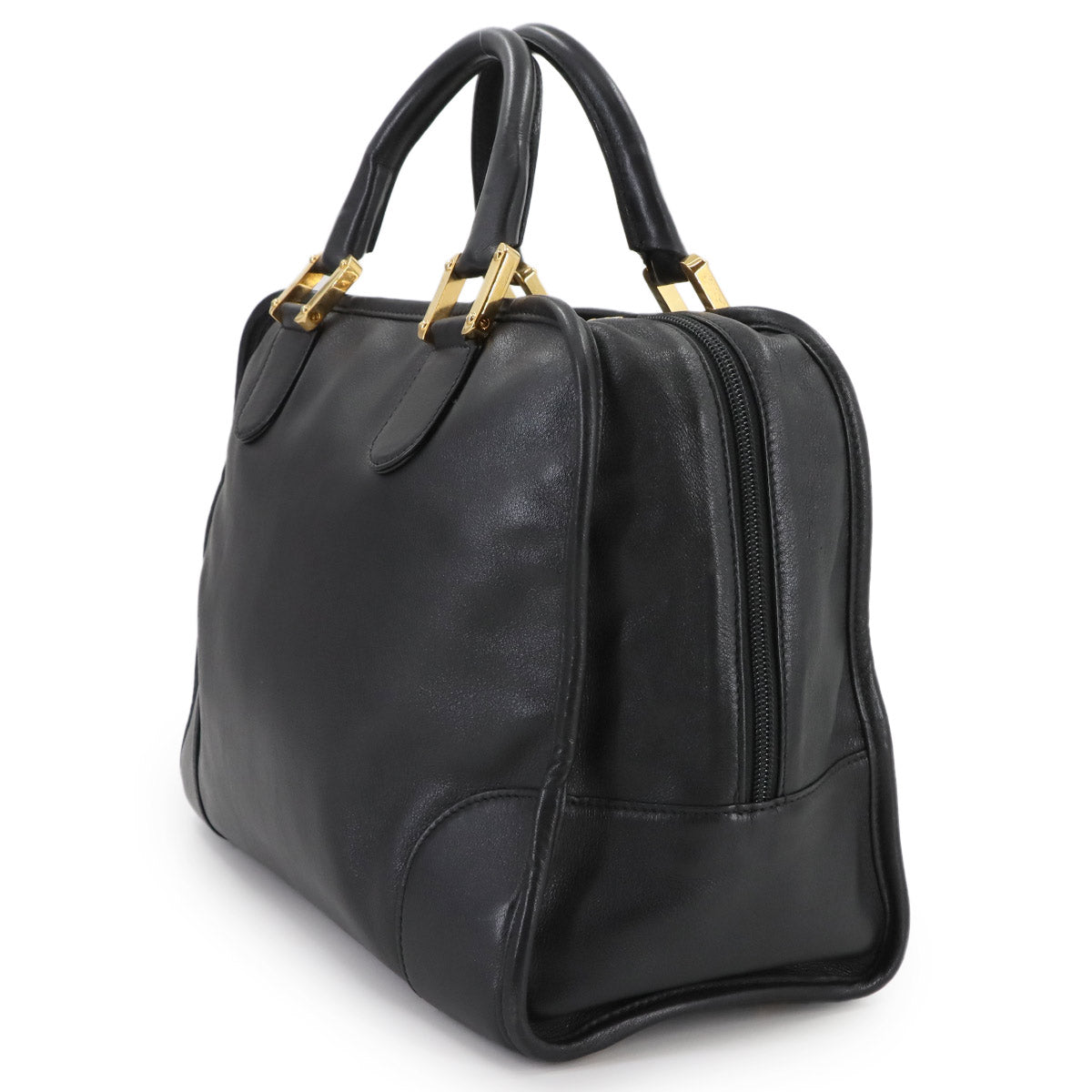 Amazona 32 Hand Bag Leather Black Anagram Purse