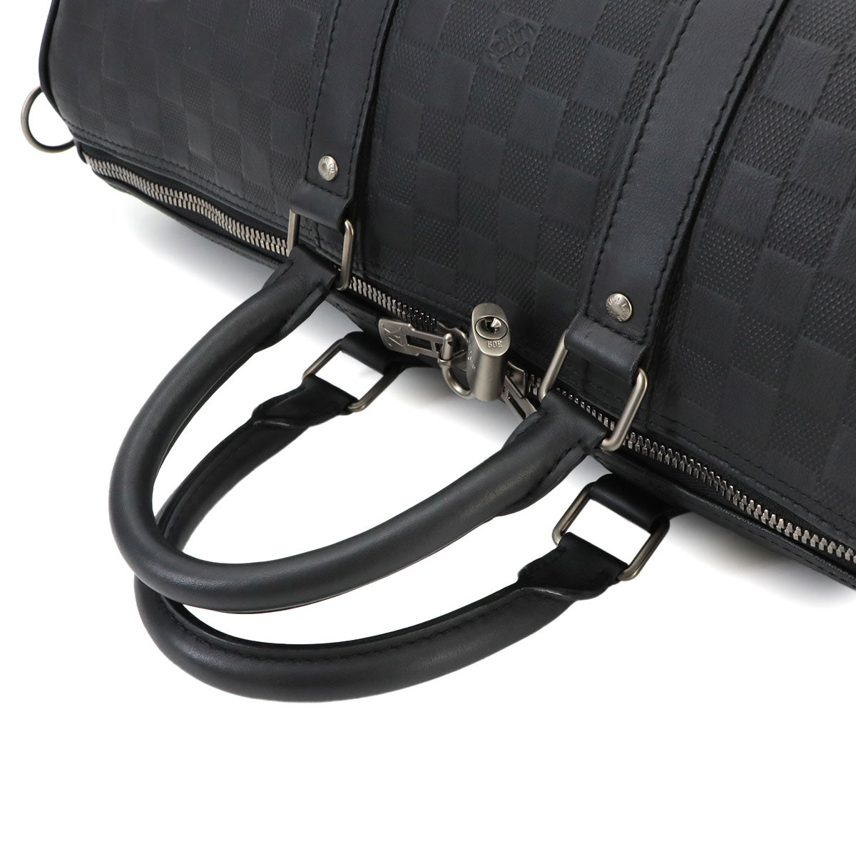 Damier Infini Keepall Bandouliere 45 Luggage Onyx N41145