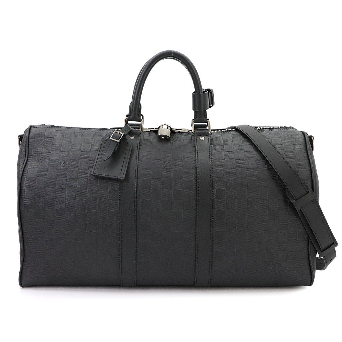 Damier Infini Keepall Bandouliere 45 Luggage Onyx N41145