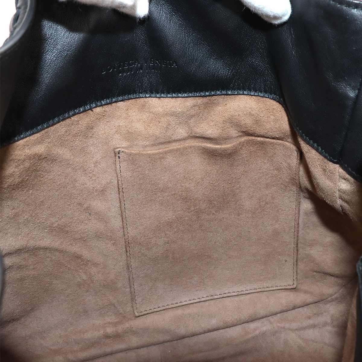 Intrecciato Loop Hobo Shoulder Bag Leather Black 494119