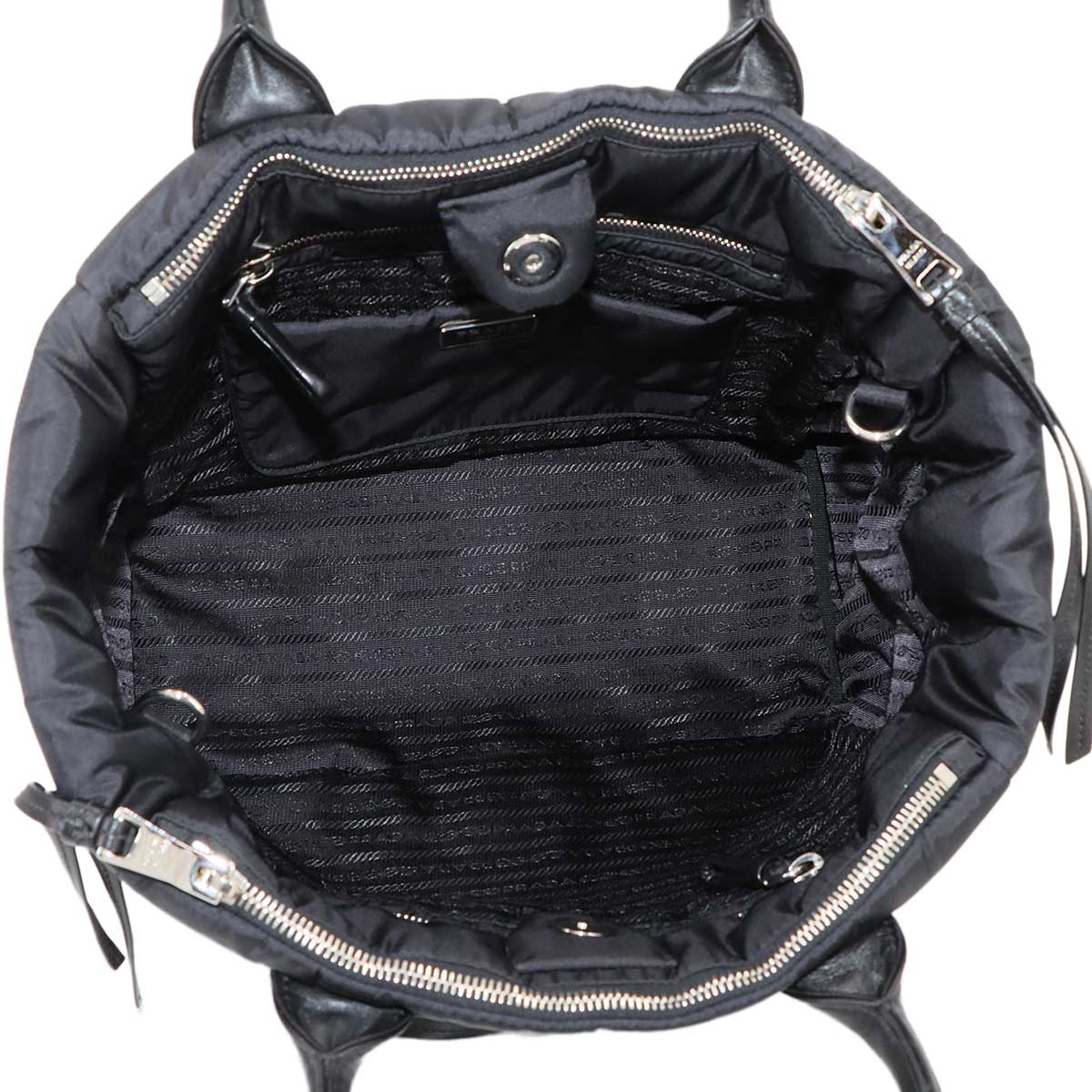 Bomber 2way Tote Shoulder Bag Nylon Leather Nero 1BG636