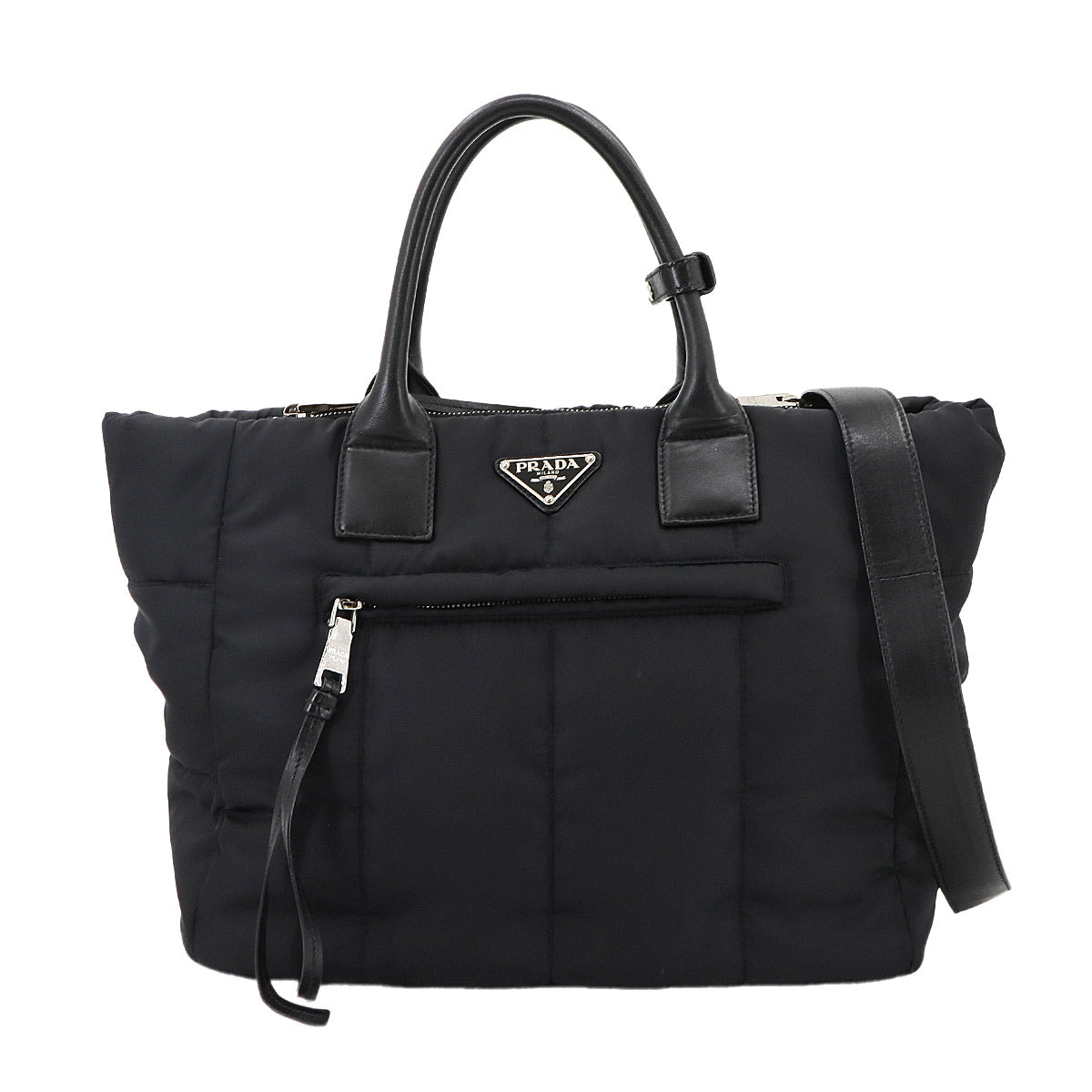 Bomber 2way Tote Shoulder Bag Nylon Leather Nero 1BG636