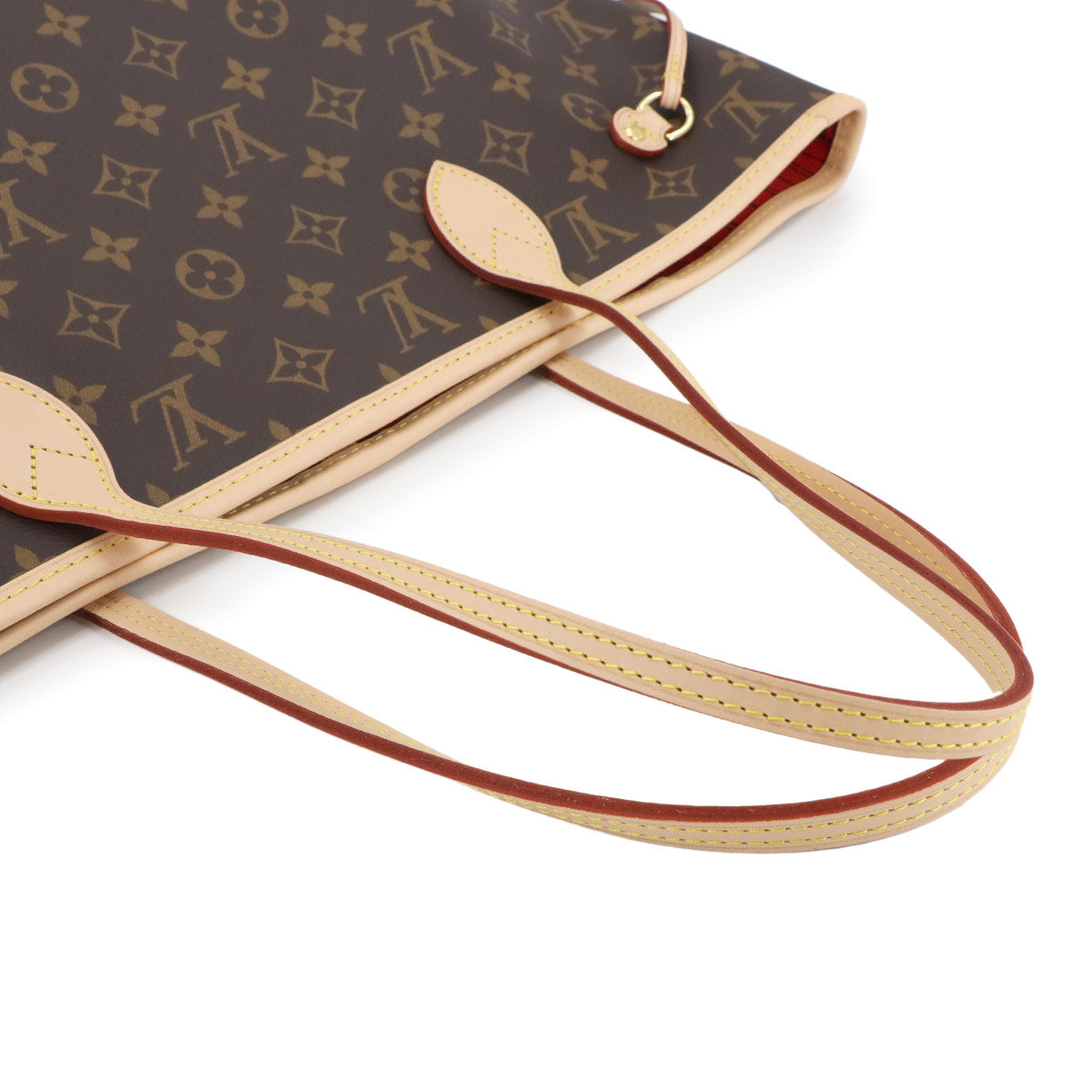 Monogram Neverfull MM Tote Bag Brown Cerise M46987