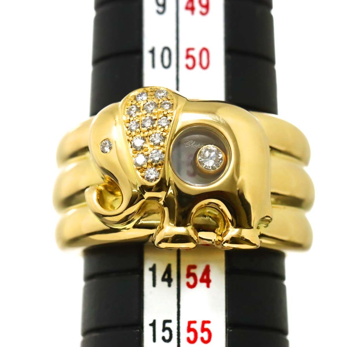 Happy Diamond elephant Ring 18K YG 750 Size6-6.25(US)