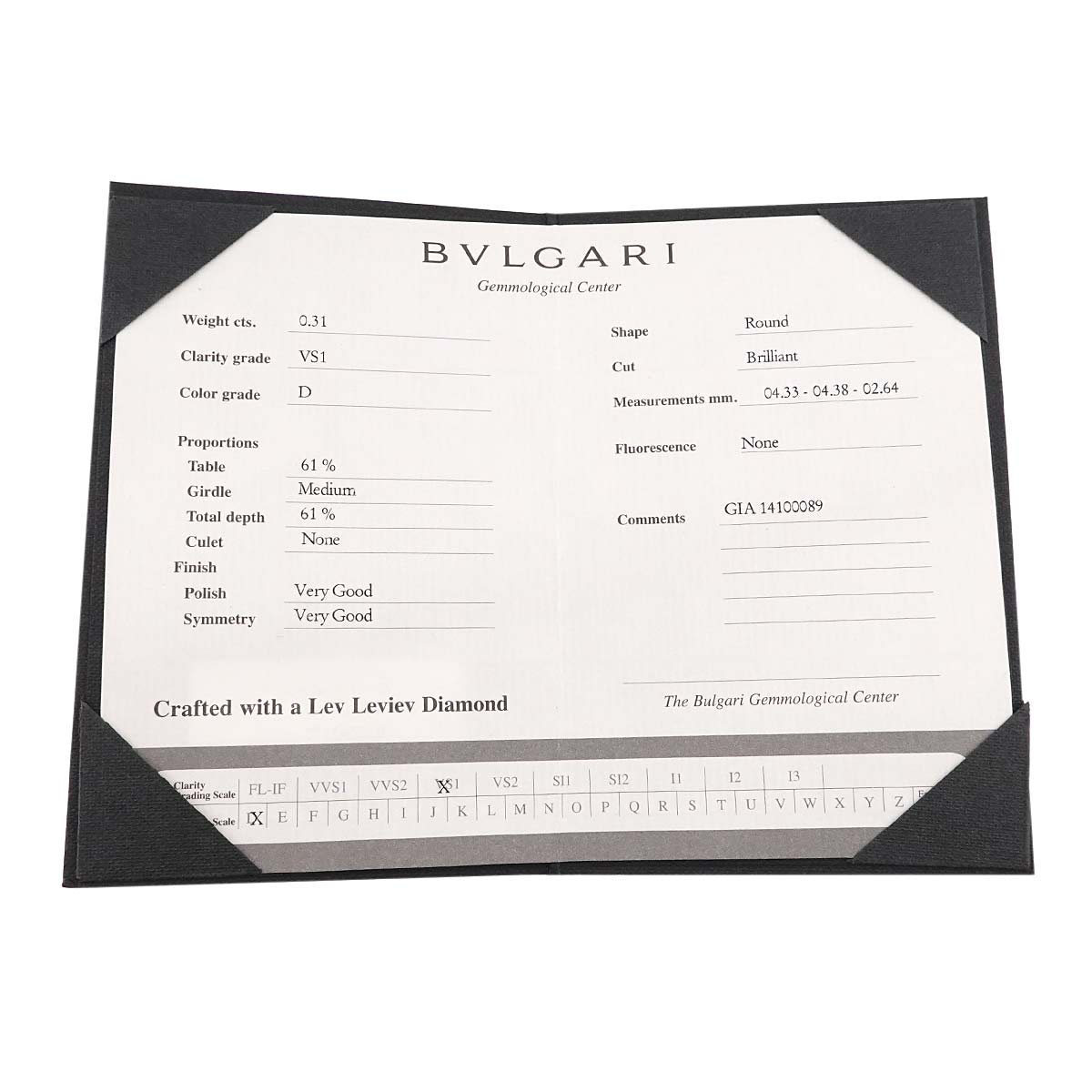 Diamond 0.31ct D/VS1 Ring 18K WG size49 4.75-5(US)