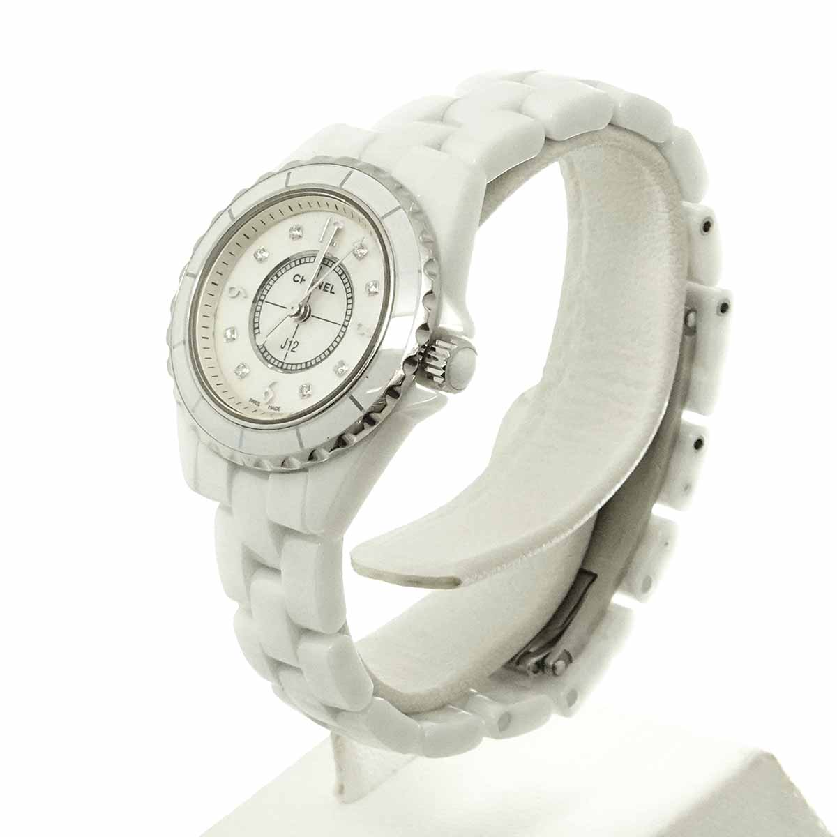 J12 H2570 29mm 8P Diamond Quartz White Shell Dial Ladies Watch