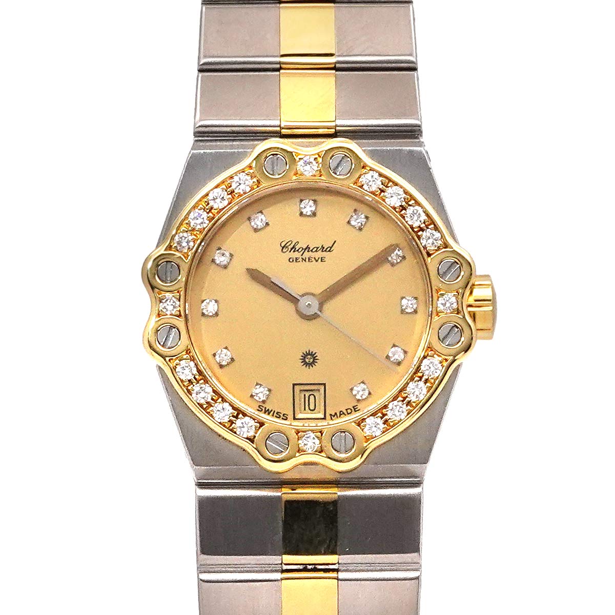 St. Moritz Quartz Date Yellow Gold Ladies Watch