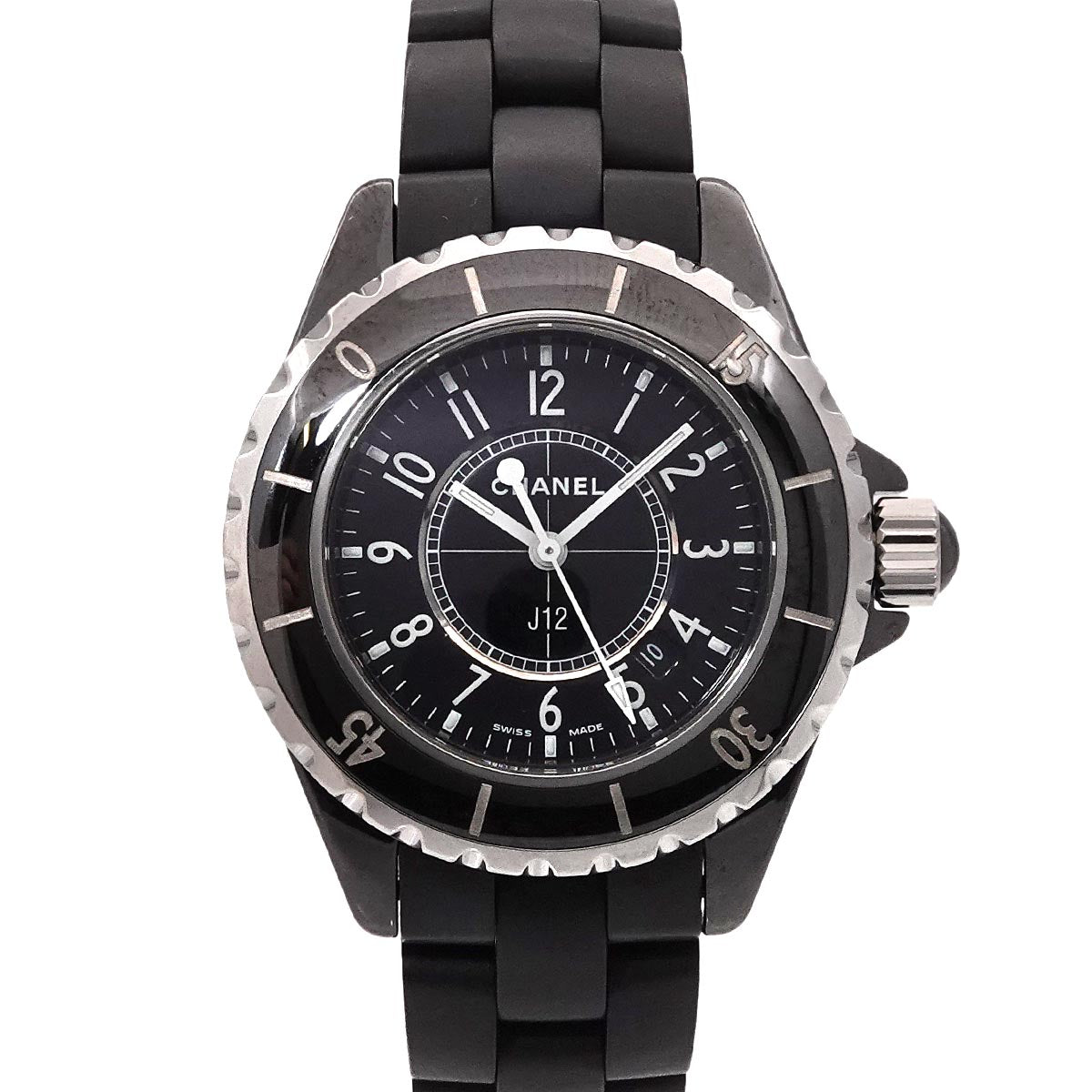 J12 33mm H0681 Ceramic Date Quartz Black Dial Ladies Watch