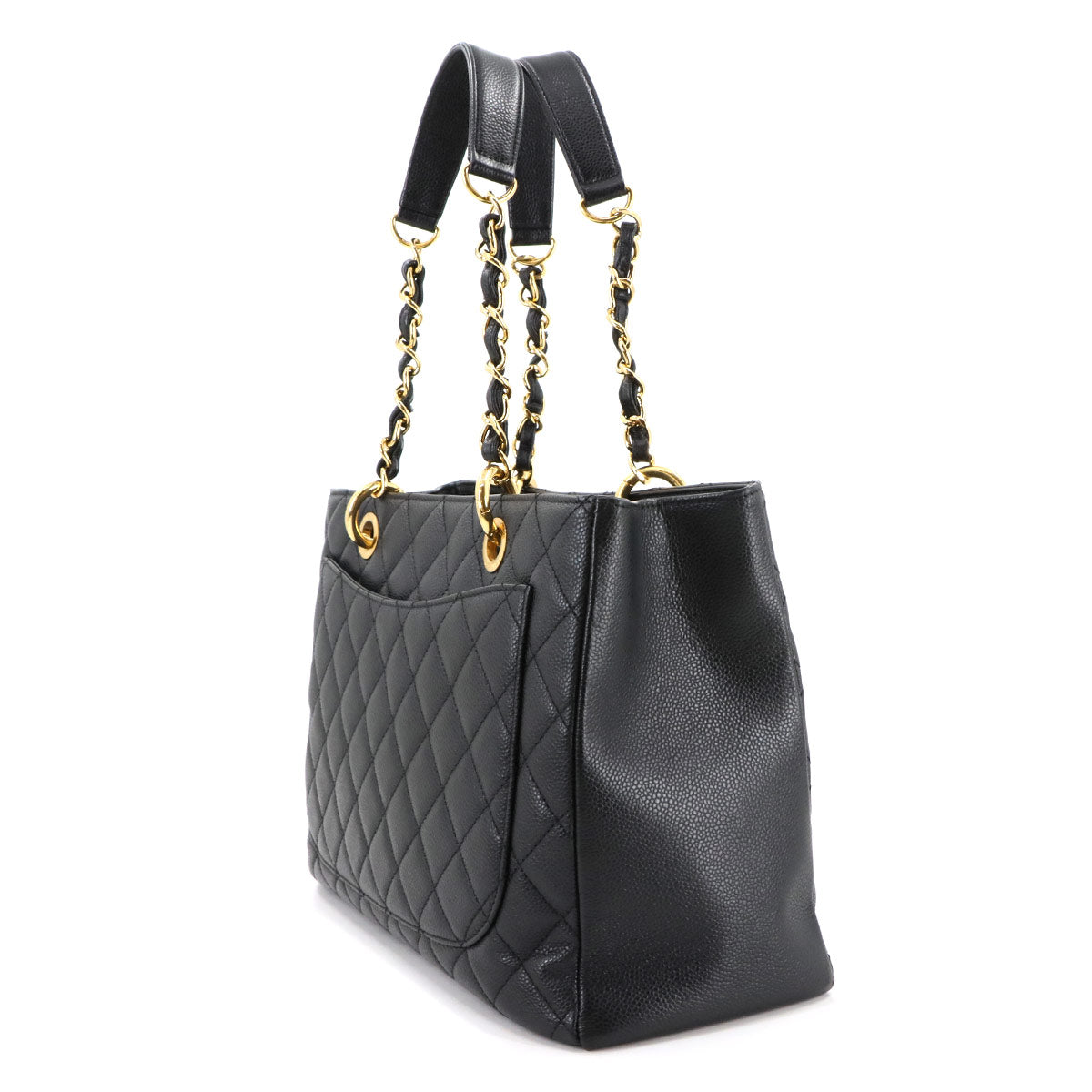 Grand Shopping Tote Bag GST Leather Black A50995