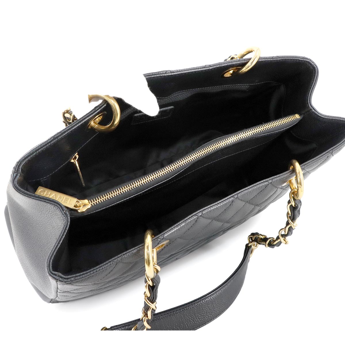 Grand Shopping Tote Bag GST Leather Black A50995