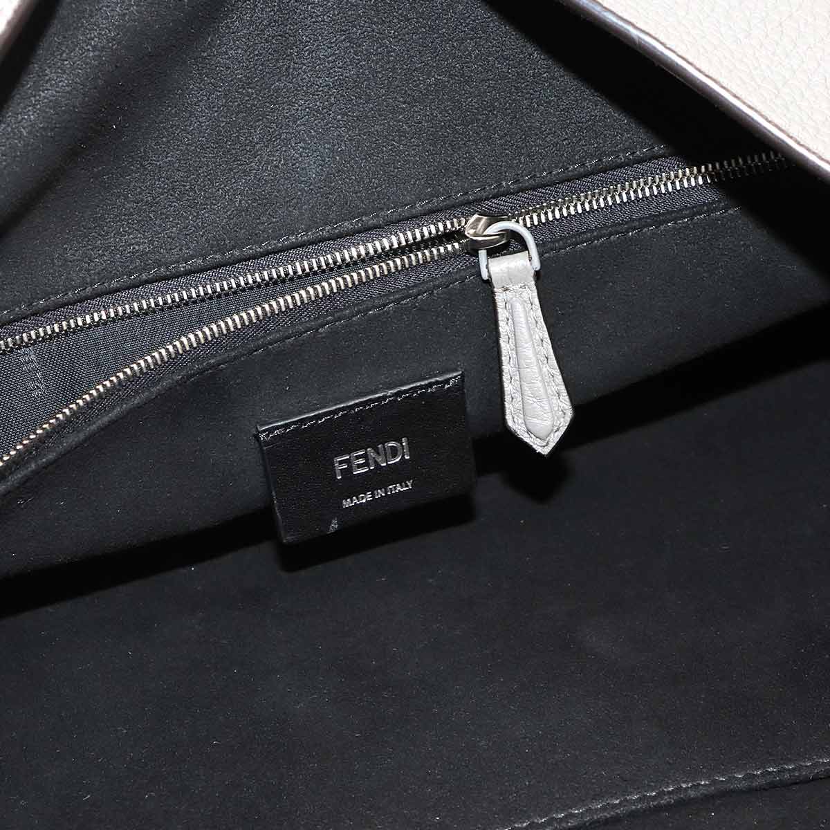 Baguette Shoulder Messenger Bag Leather Gray 7VA536 Purse