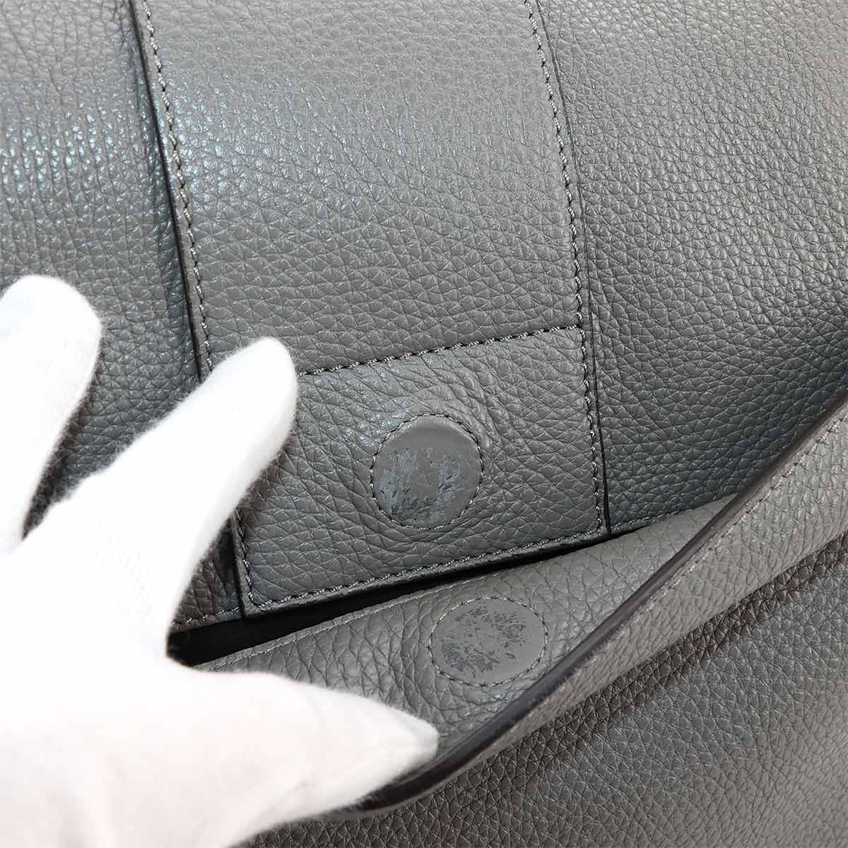 Baguette Shoulder Messenger Bag Leather Gray 7VA536 Purse