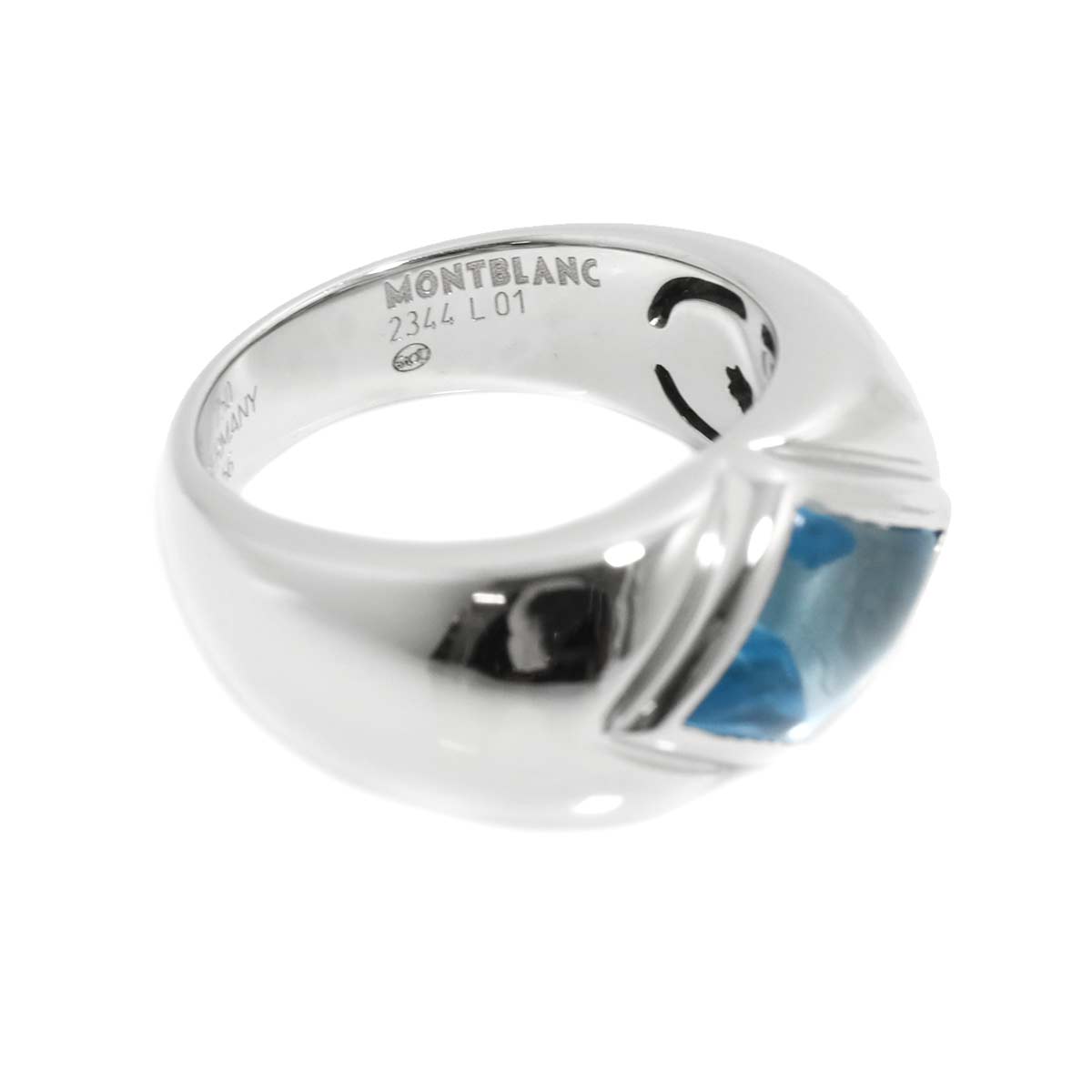 Blue Topaz Ring 18K WG 750 size56 7.25(US)