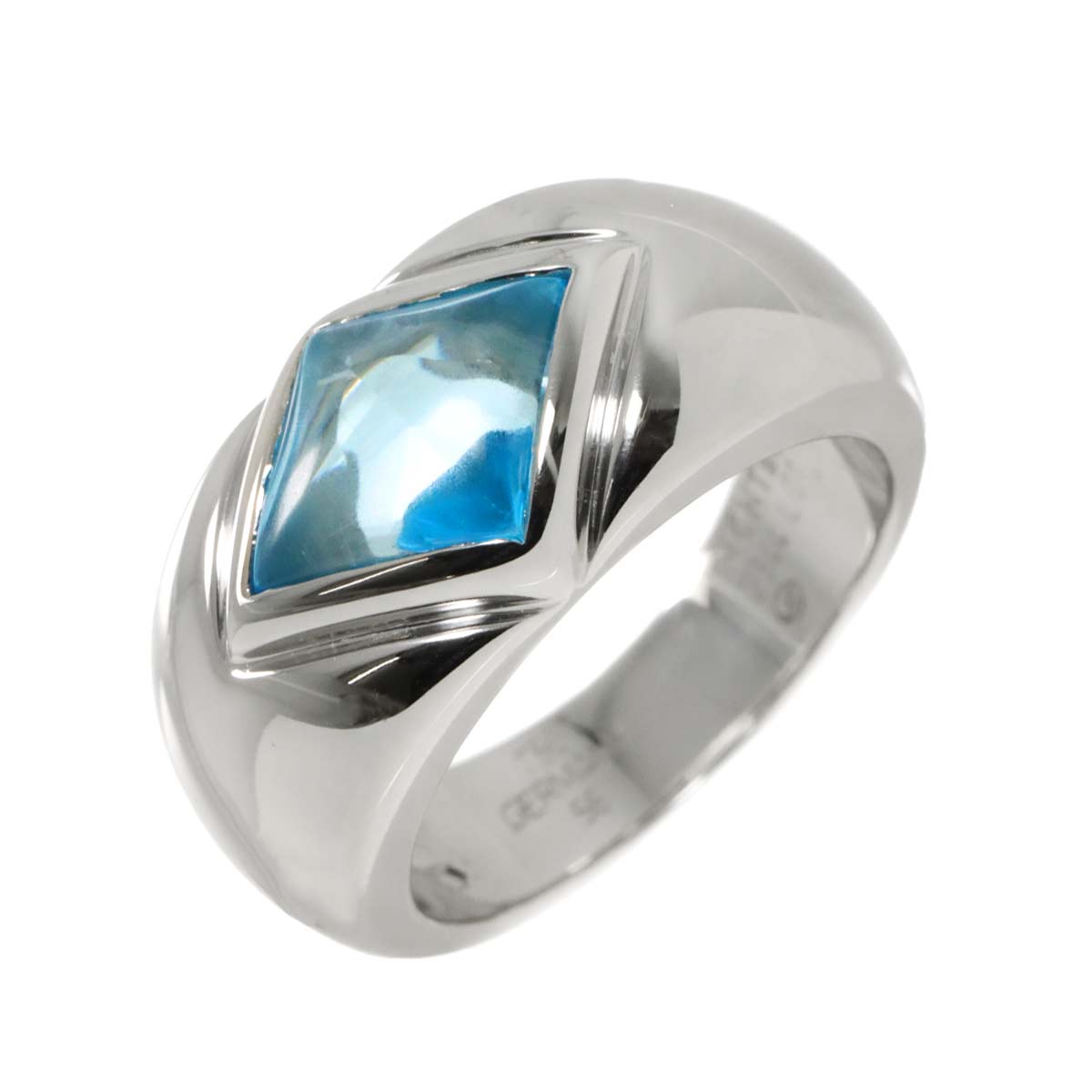 Blue Topaz Ring 18K WG 750 size56 7.25(US)