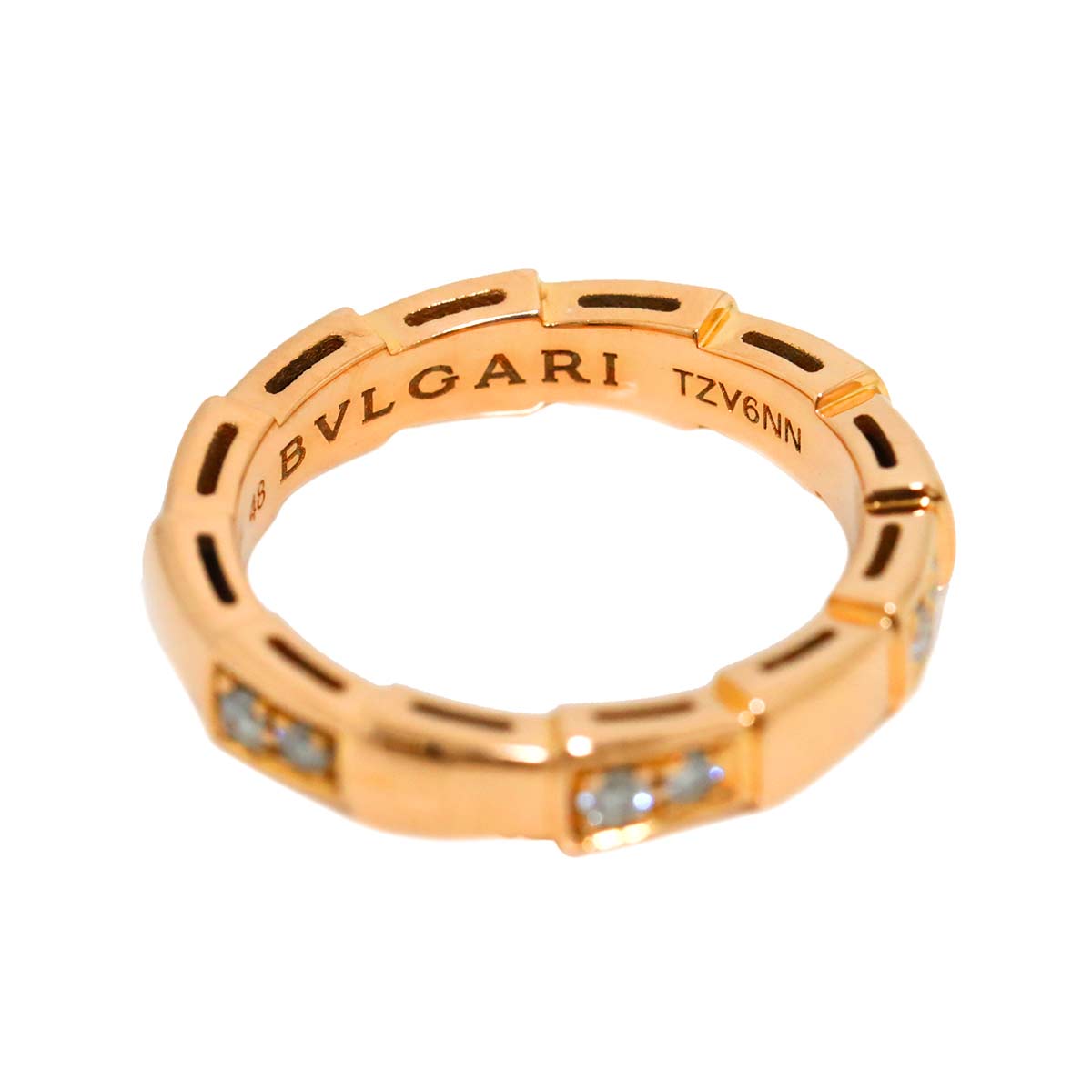 Serpenti Viper Diamond Ring 18K PG 750 size48 4.5(US)