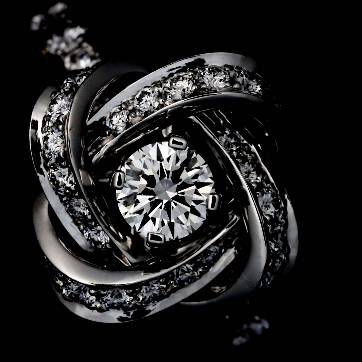 Pivoine Diamond Ring 18K WG 750 Size48 4.5(US)