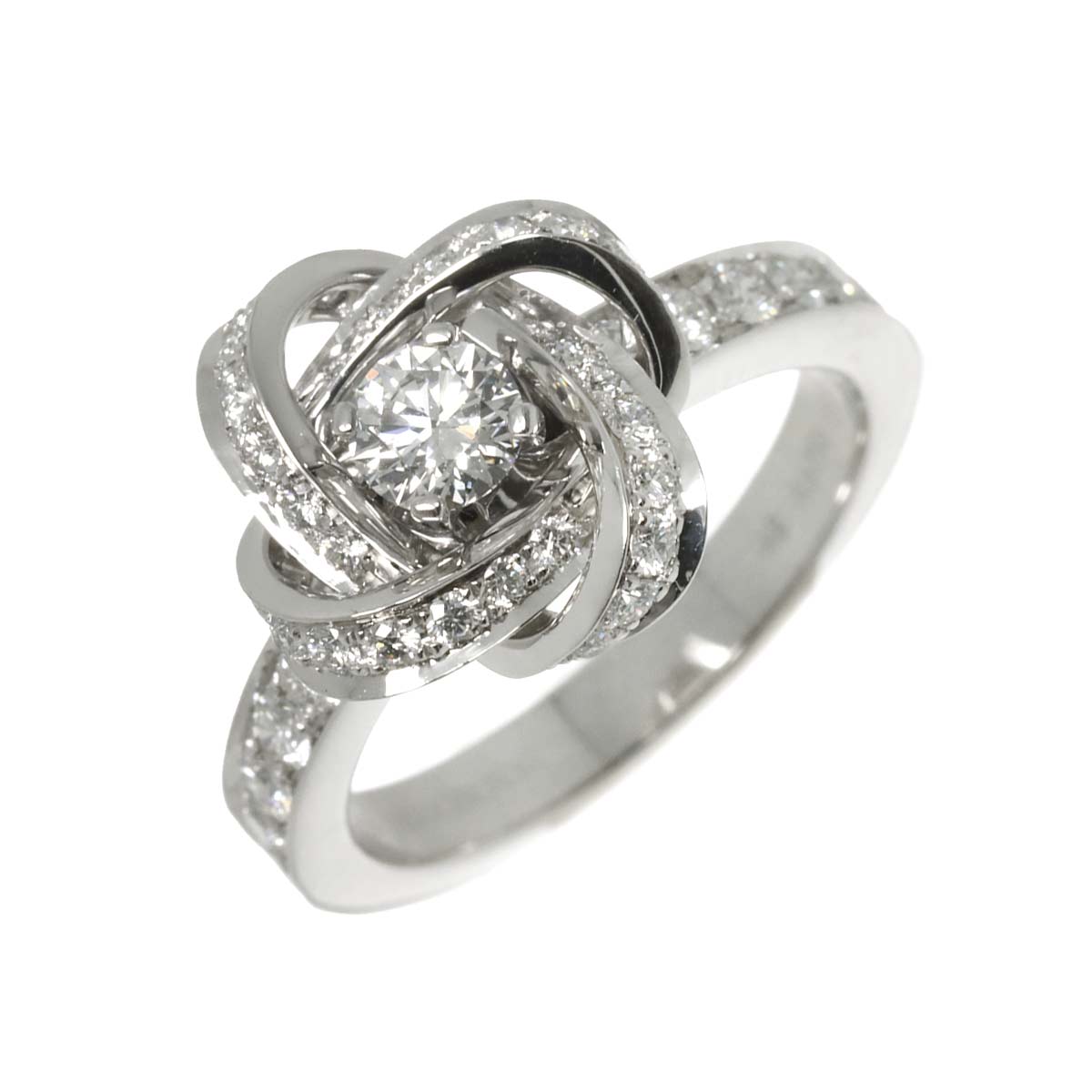 Pivoine Diamond Ring 18K WG 750 Size48 4.5(US)