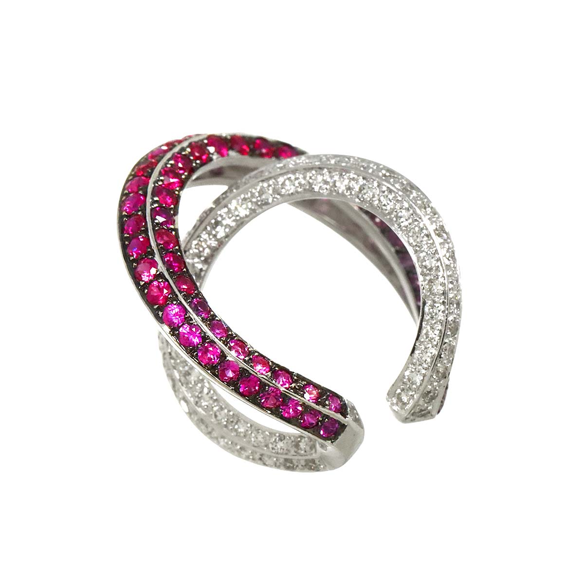 Ruby 0.90ct Diamond 0.43ct Pendant Top 18K WG 750