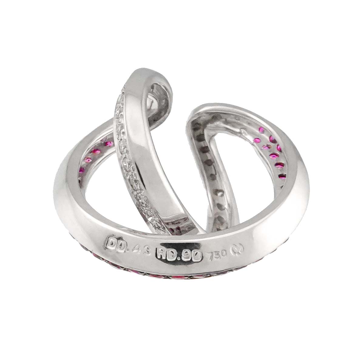 Ruby 0.90ct Diamond 0.43ct Pendant Top 18K WG 750