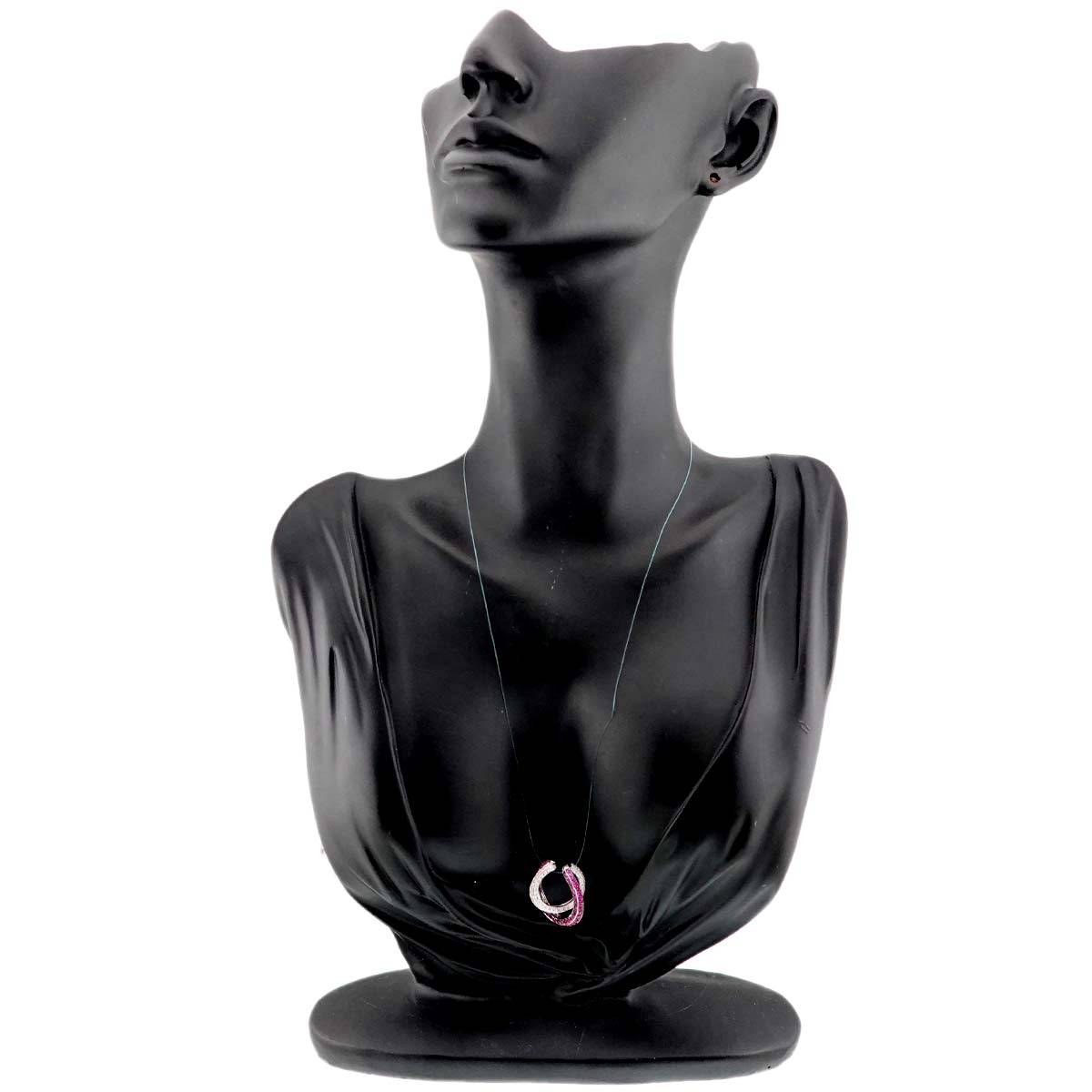 Ruby 0.90ct Diamond 0.43ct Pendant Top 18K WG 750