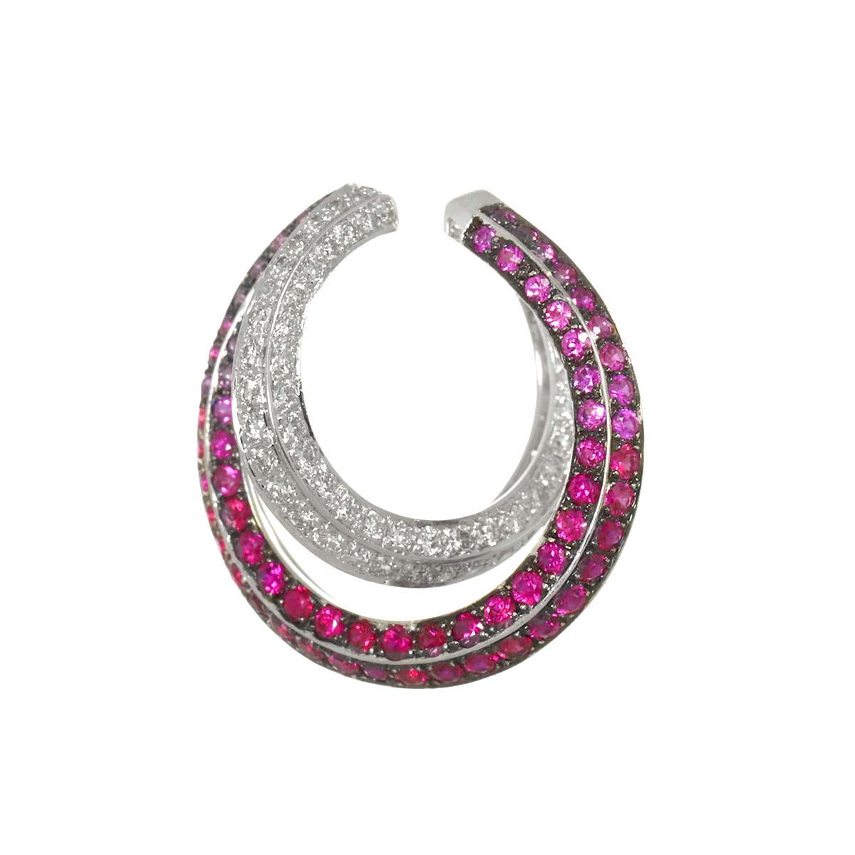 Ruby 0.90ct Diamond 0.43ct Pendant Top 18K WG 750