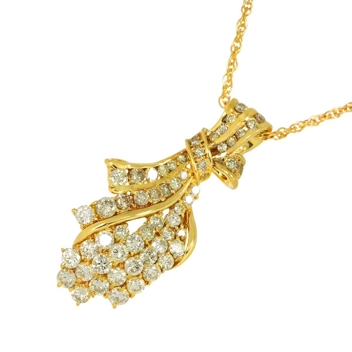 Diamond 2.75ct Necklace 18K Yellow Gold 750