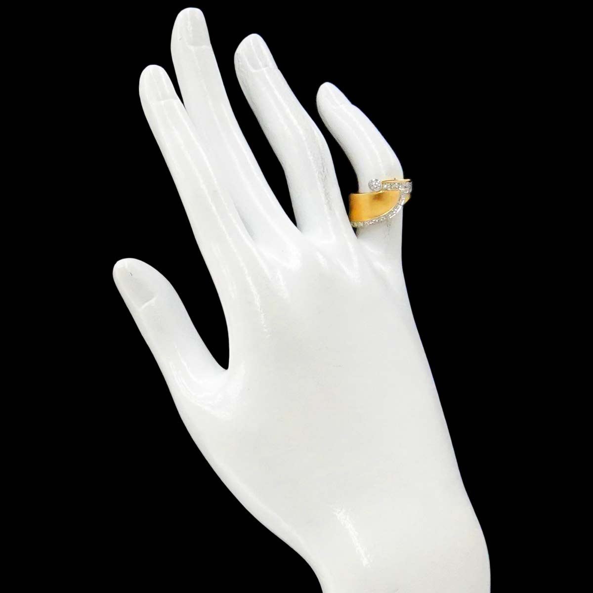 Diamond 0.27ct Ring 18K YG 750 Pt size3.75(US)