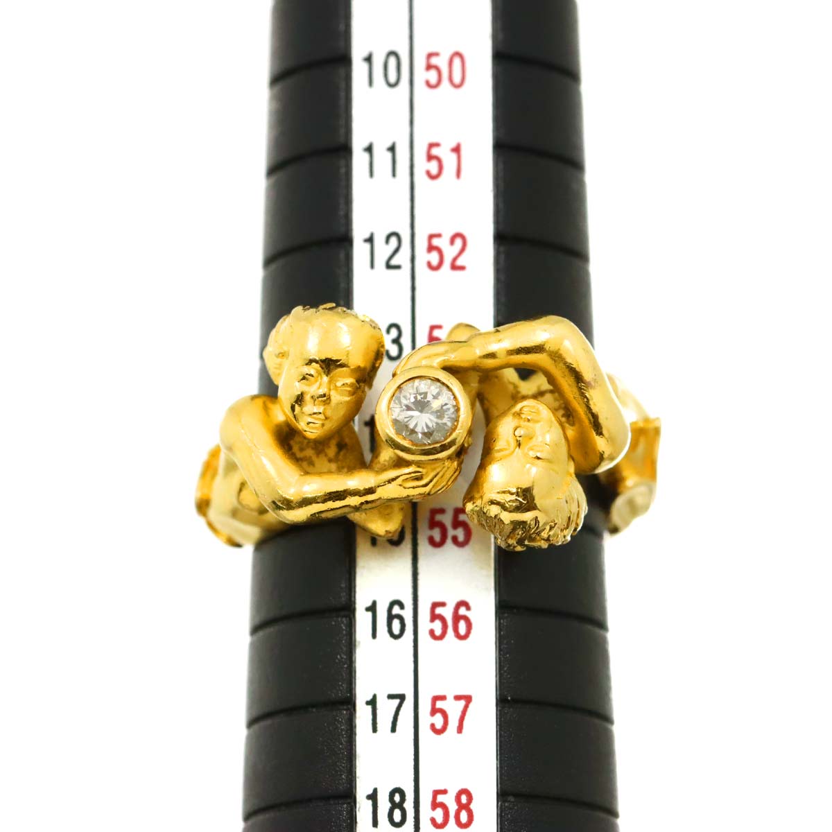 Diamond Ring 18K YG 750 Size6.75(US)