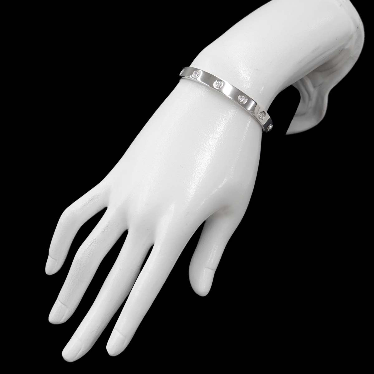 Love Bracelet Diamond 10P Bangle 18K WG 750 Size16