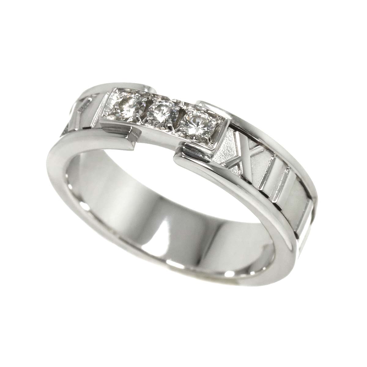 Atlas Diamond Ring 18K White Gold 750 size6.25-6.5(US)