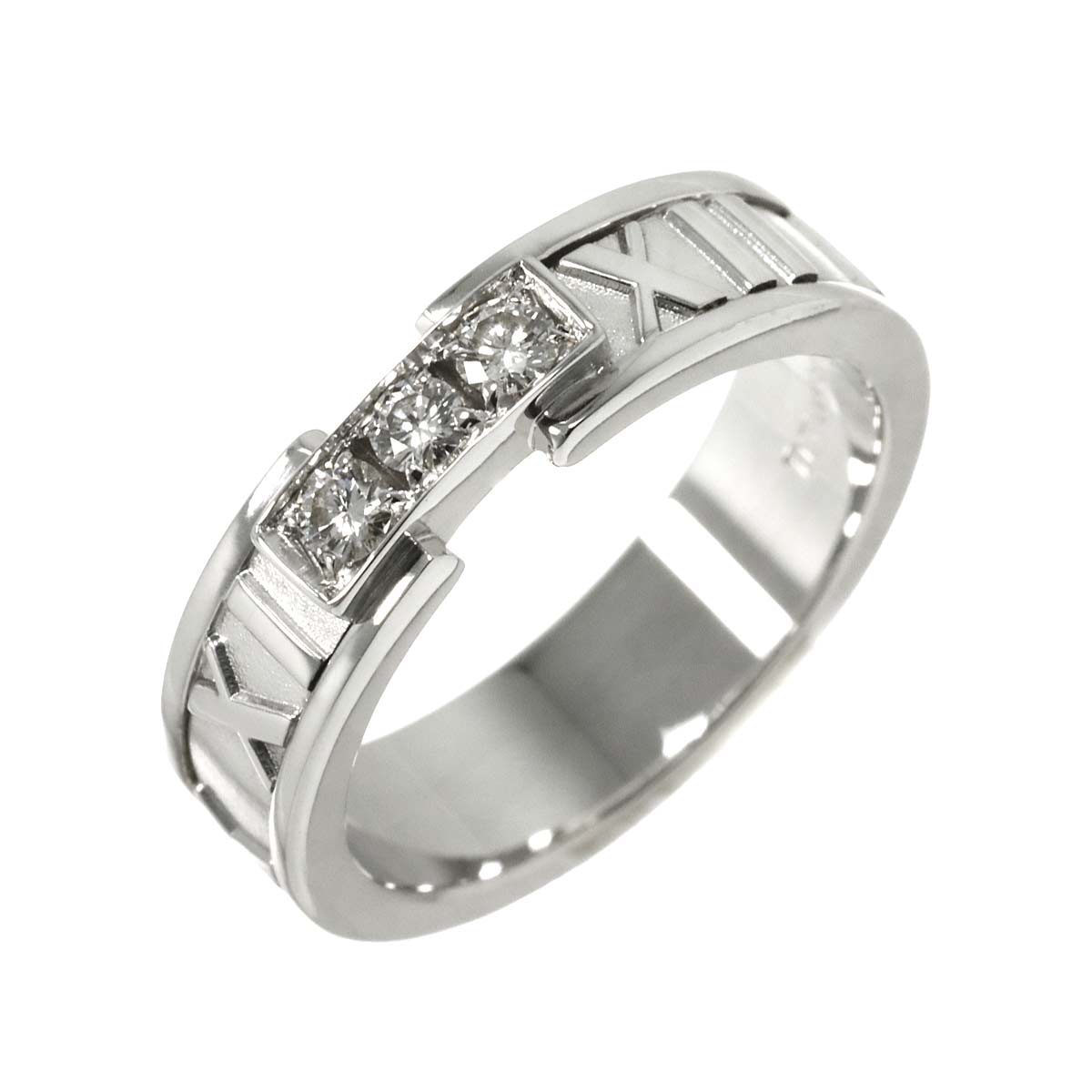 Atlas Diamond Ring 18K White Gold 750 size6.25-6.5(US)