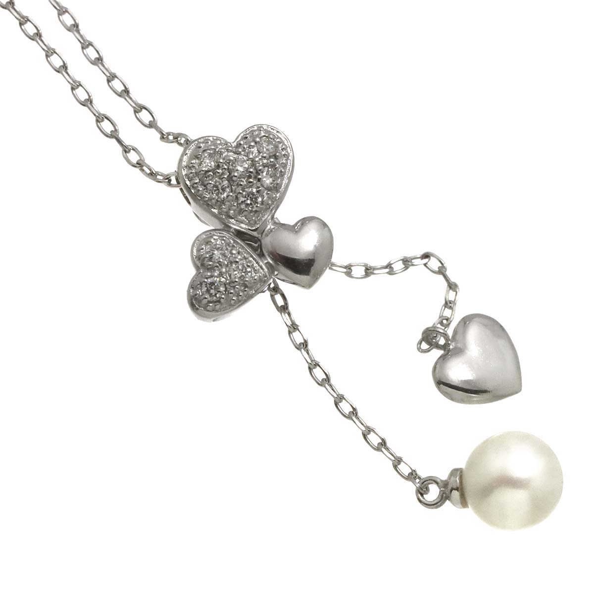 Akoya Pearl 5.6mm Diamond Necklace 18K WG 750