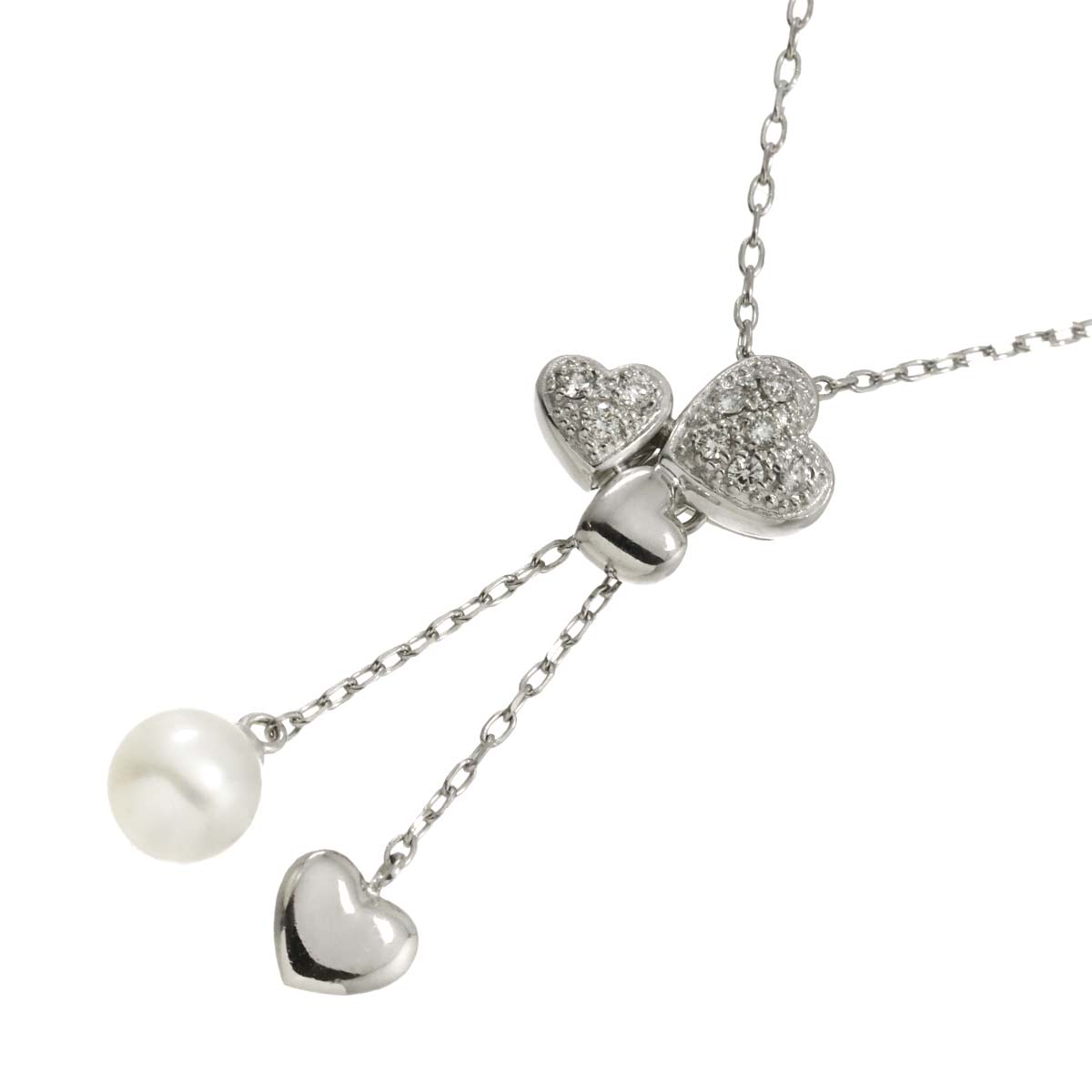 Akoya Pearl 5.6mm Diamond Necklace 18K WG 750