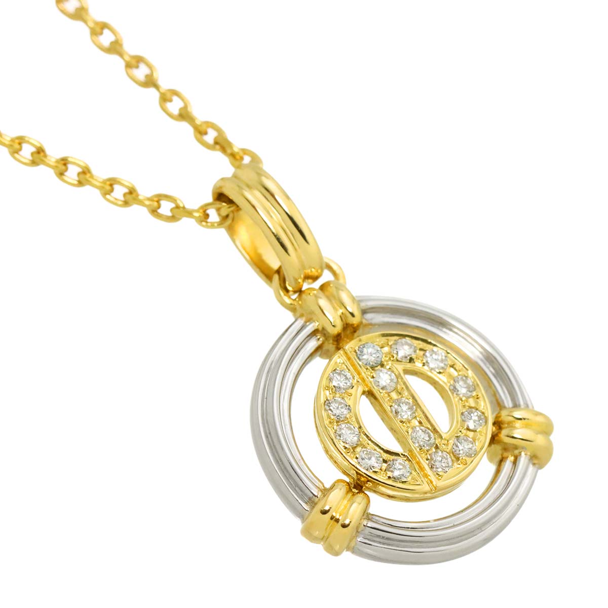 Diamond Necklace 18K YG WG 750