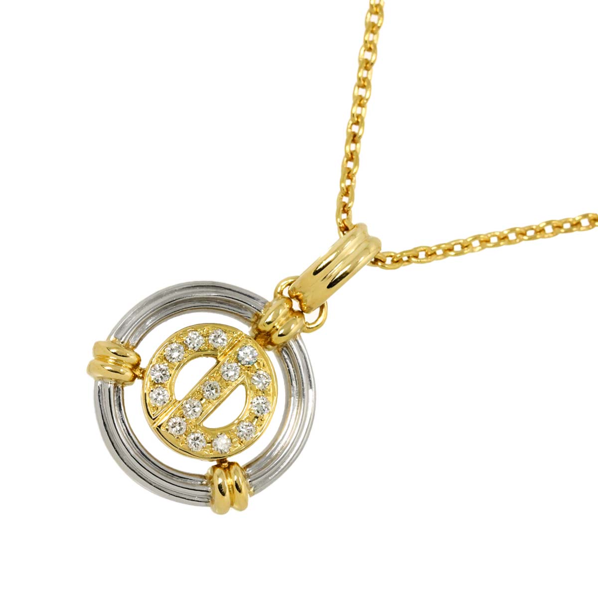 Diamond Necklace 18K YG WG 750