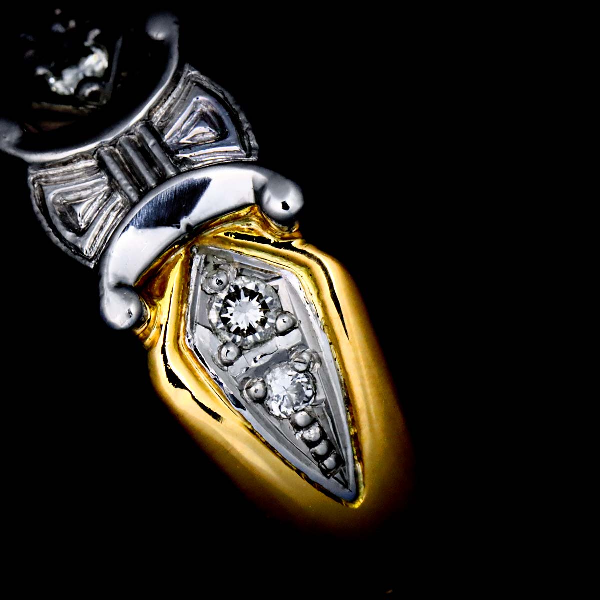 Triomphe Diamond 0.06ct Ring 18K YG 750 Pt size5.25(US)