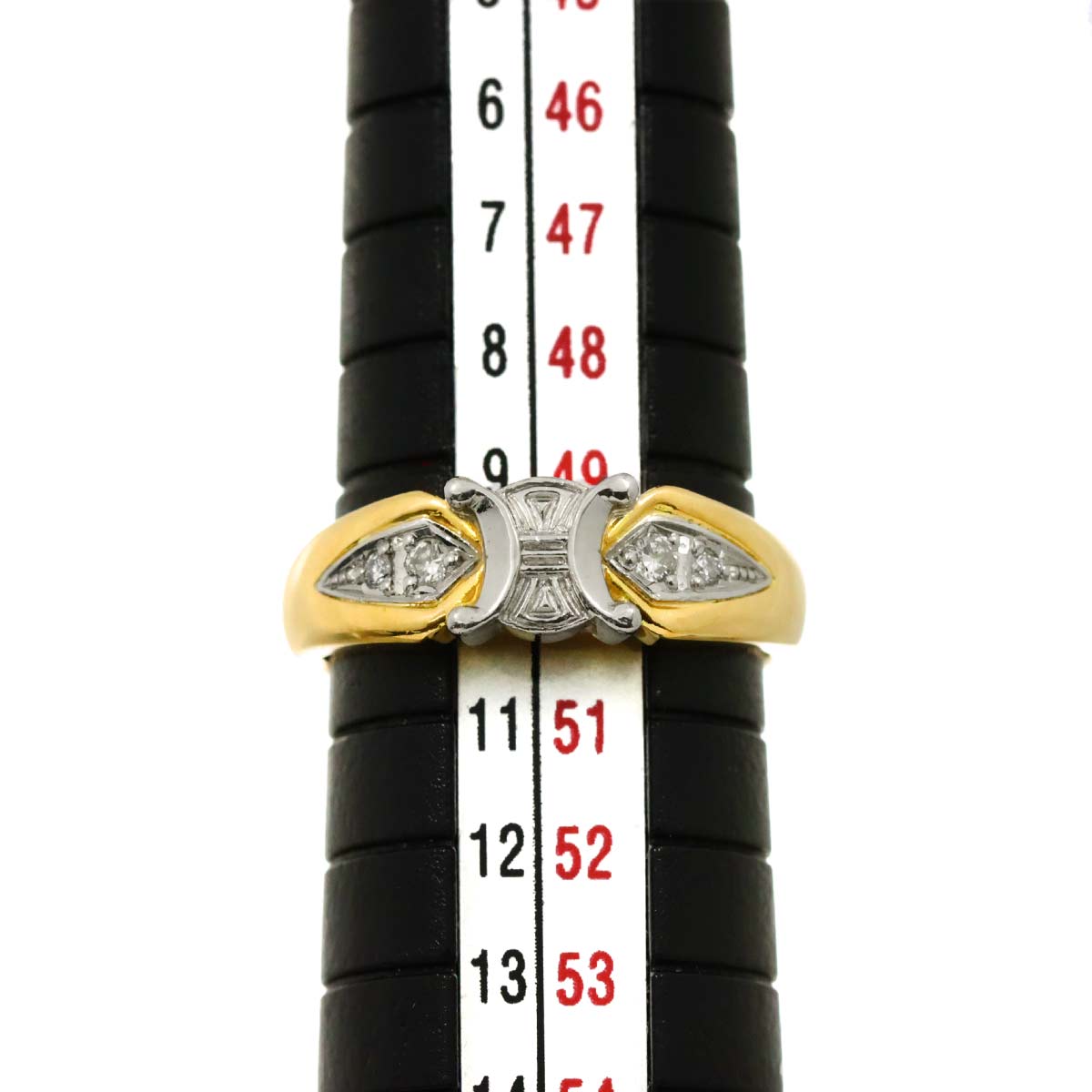 Triomphe Diamond 0.06ct Ring 18K YG 750 Pt size5.25(US)