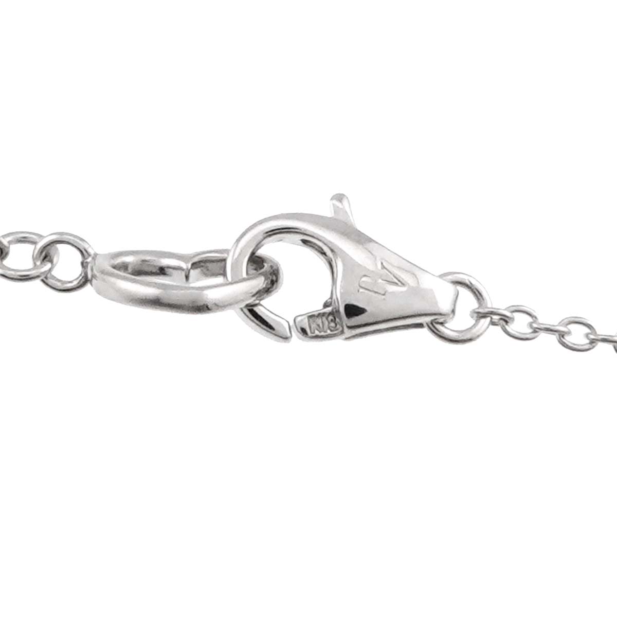 Cross motif Diamond 0.12ct Necklace 18K White Gold 750