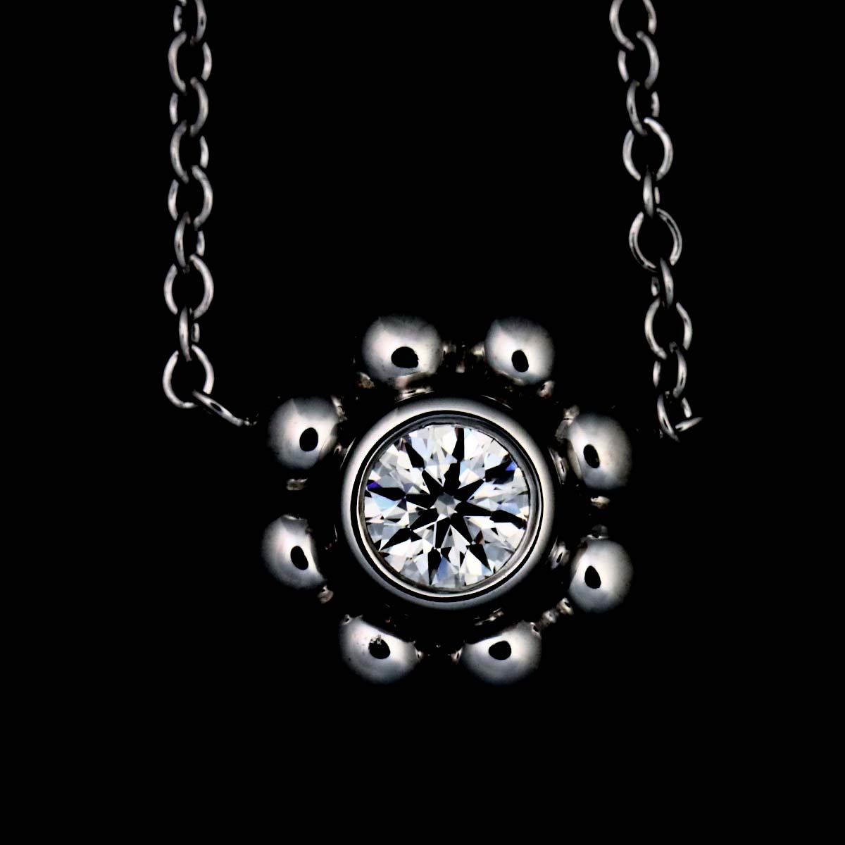 TIFFANY Co. Interlocking Circle Diamond Necklace 18K White Gold 750