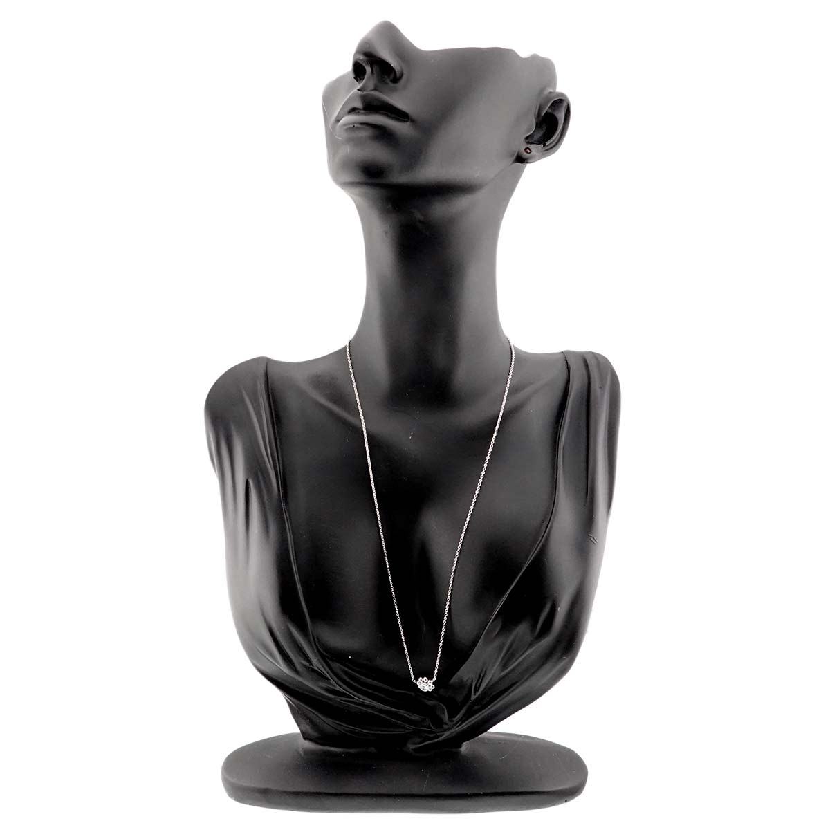 TIFFANY Co. Interlocking Circle Diamond Necklace 18K White Gold 750