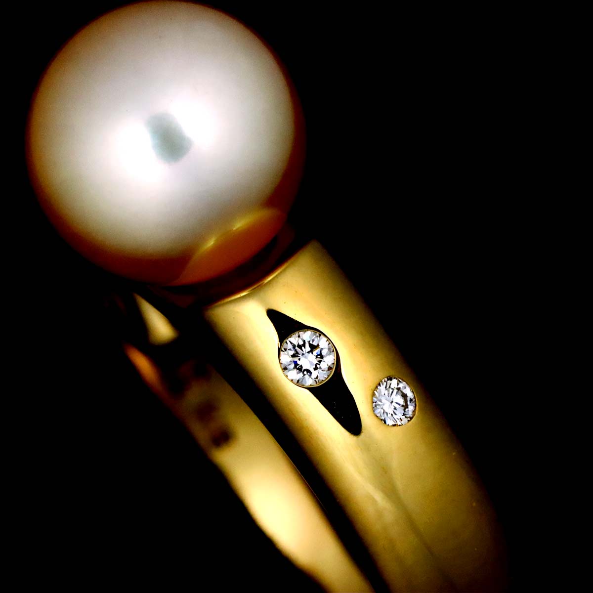 TASAKI Akoya Pearl 8.5mm Diamond 0.04ct Ring 18K YG 750 6.25-6.5(US)